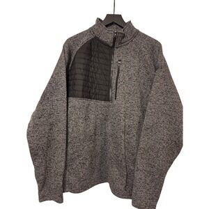NRA 2XL Men's Gray Quilted Fleece 1/4 Zip Pullover Sweatshirt CWP‎ Pocket.
